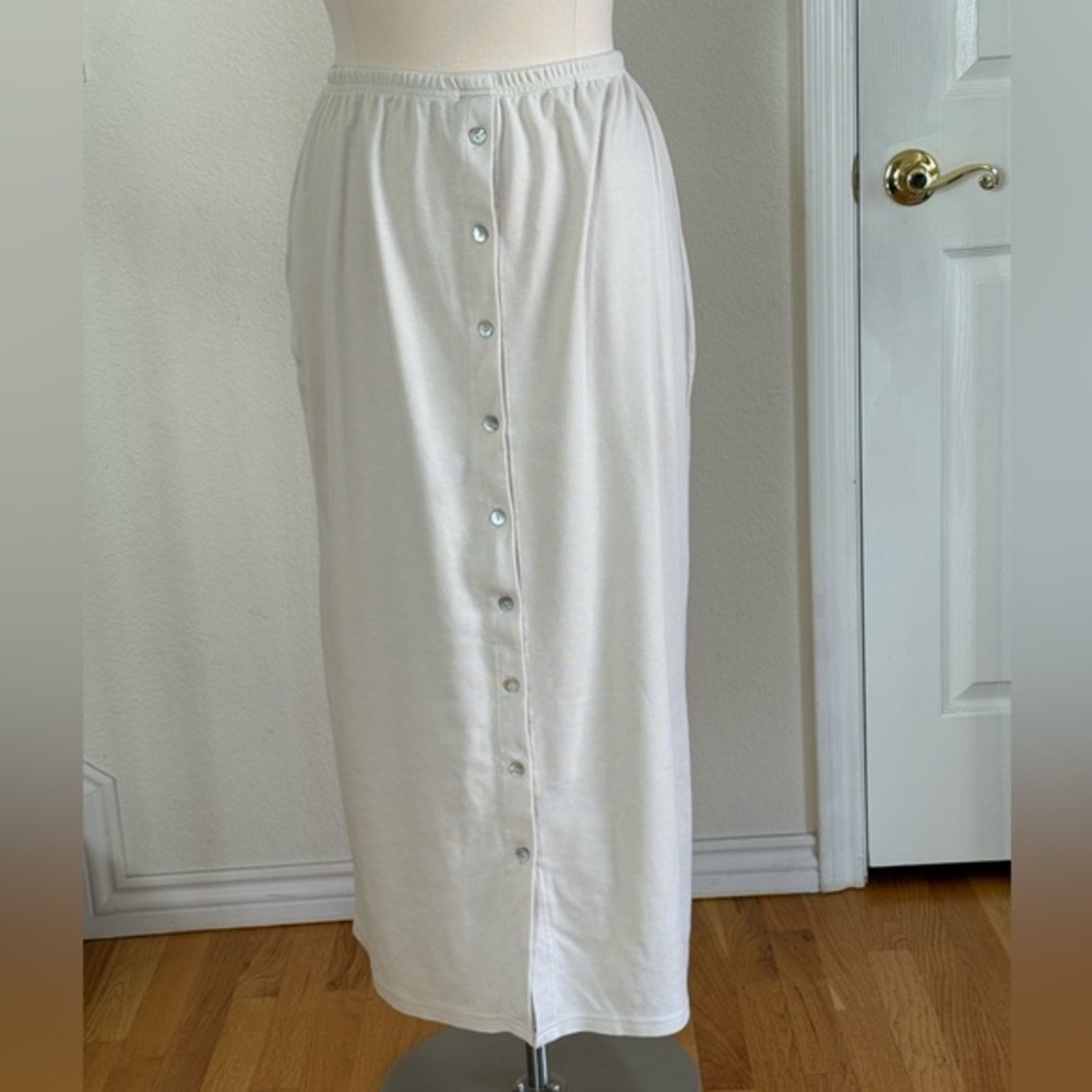 Carole Little Cream Button-Front Maxi Skirt